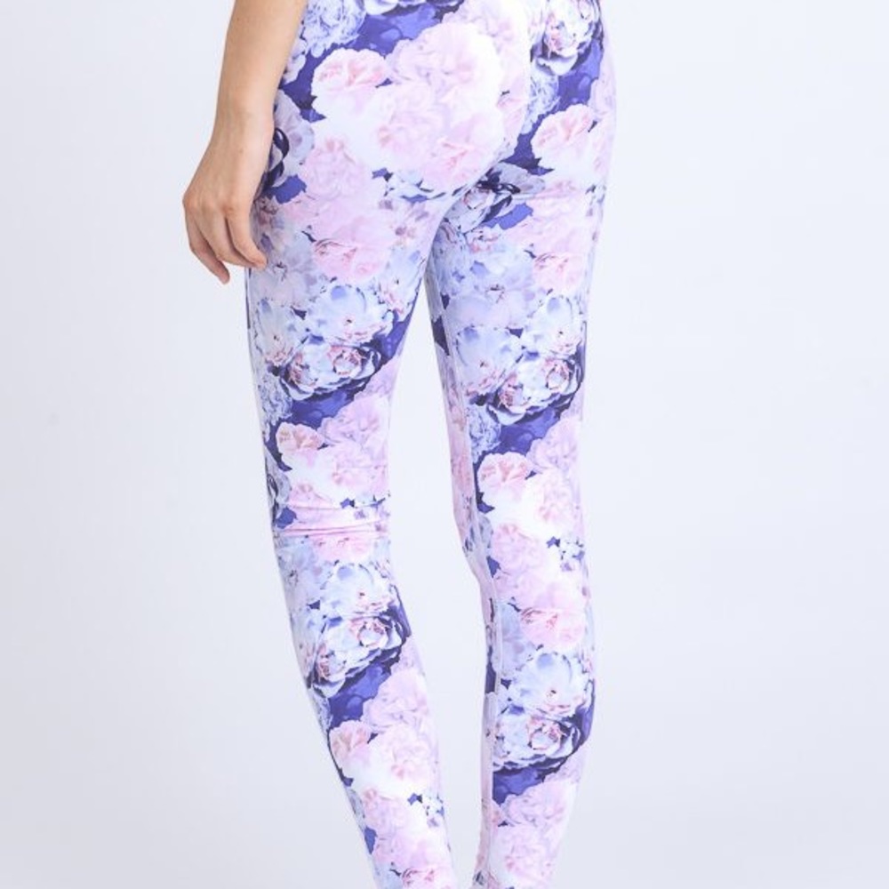 🍁🍁🍁 ☝️ LEFT!!! NWT Purple Floral Leggings - Picture 4 of 4